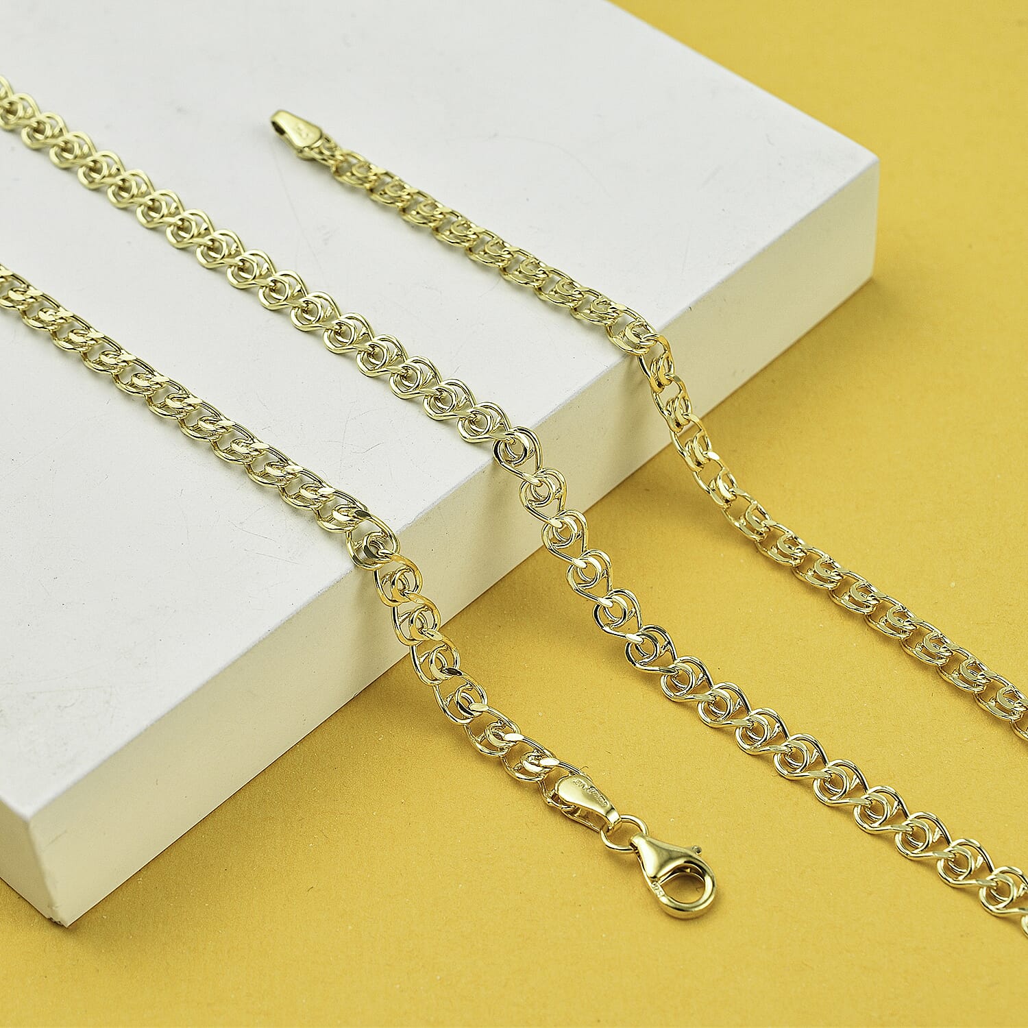 Maestro Collection - 9K Yellow Gold Infinity Necklace (Size 24) with Lobster Clasp, Gold Wt. 4.77 Gms.
