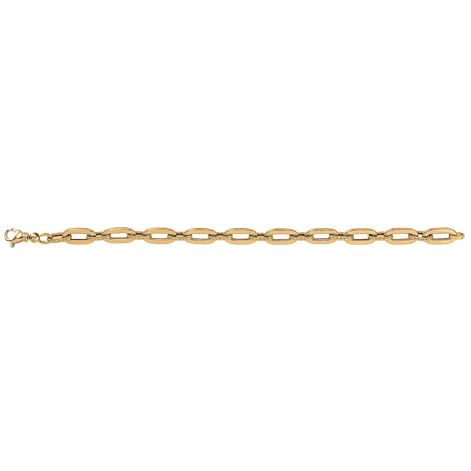 Maestro Collection - 9K Yellow Gold Oversized Textured Paper Link Bracelet With Lobster Clasp (Size - 7.5), Gold Wt. 7.80 Gms.