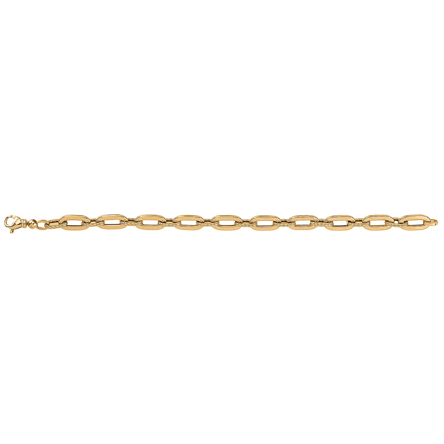 9K Yellow Gold Oversized Textured Paperlink Bracelet (Size - 7.5)