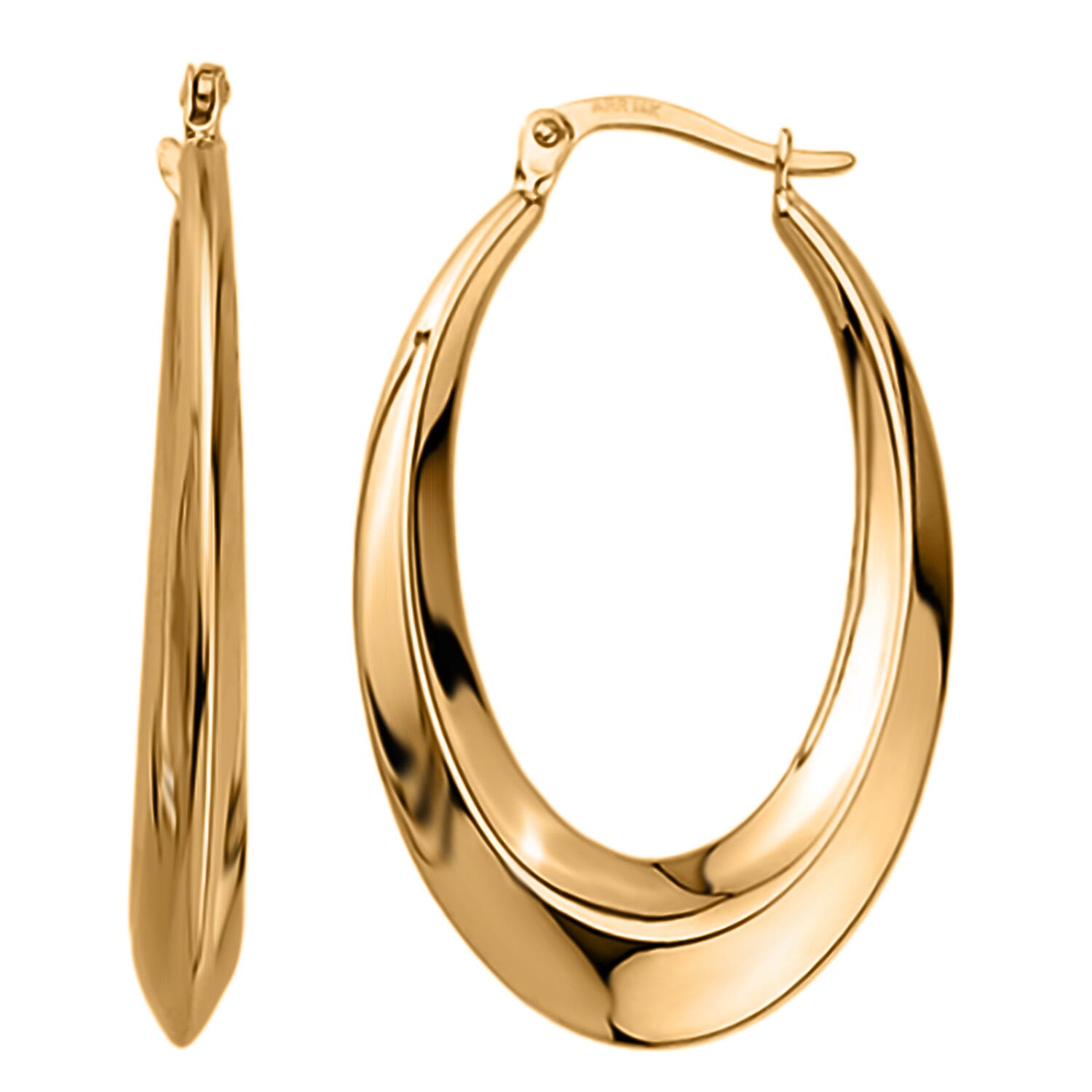 LIQUIDATION DEAL - Preview Vicenza Showcase Mega Deal - Designer Inspired -9K Yellow Gold Large Hoop Earring With Clasp.