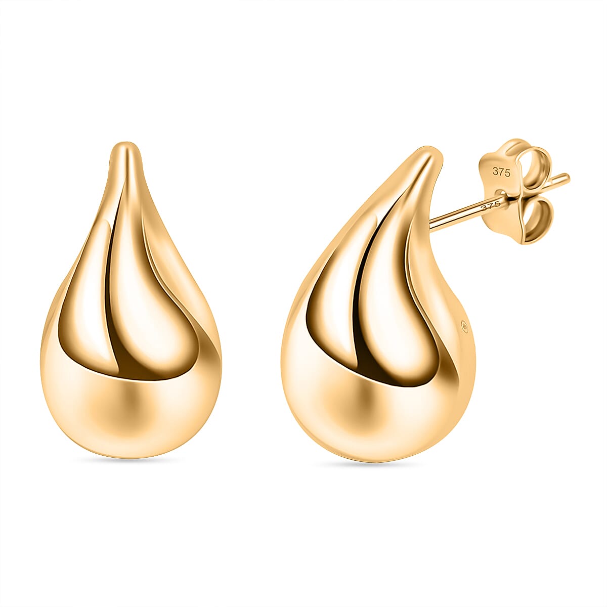 Designer Inspired Mega Close Out -  9K Yellow Gold Tear Drop Earring