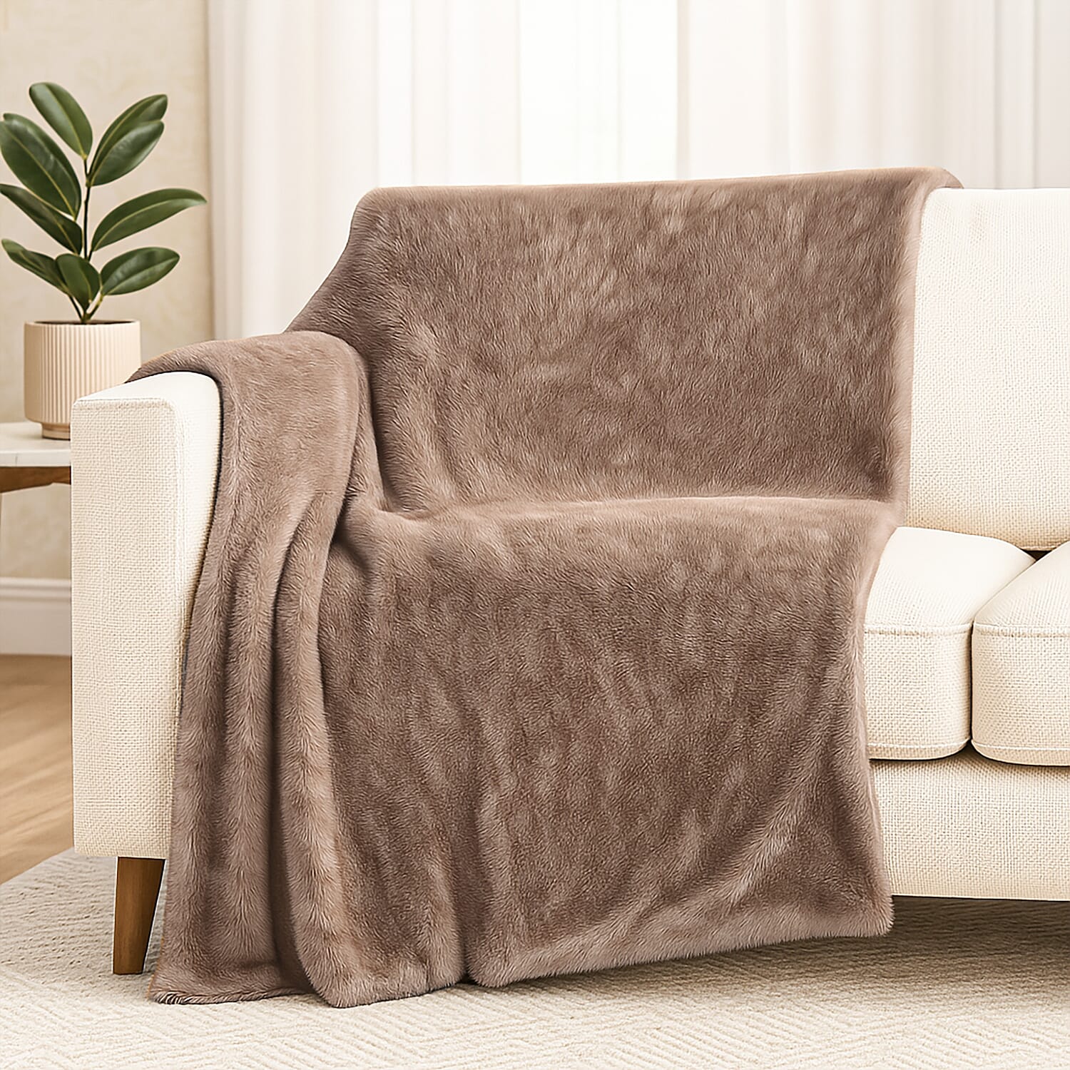 Luxurious Plush Sherpa Blanket 1000Gsm (200x150 cm ) - Grey