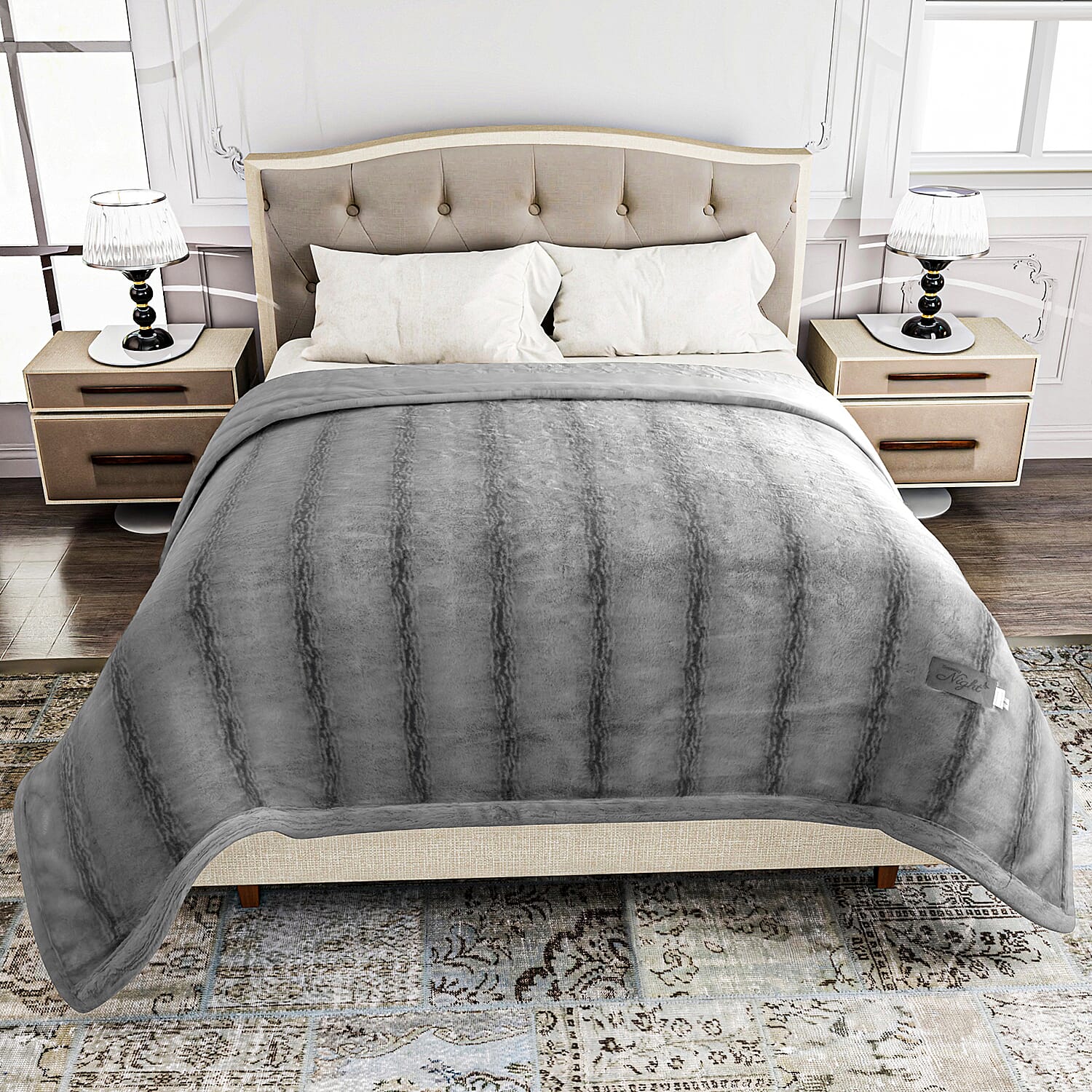 The Most Sumptuous Faux Fur Blanket at TJC  (Size 200x220cm) - Grey