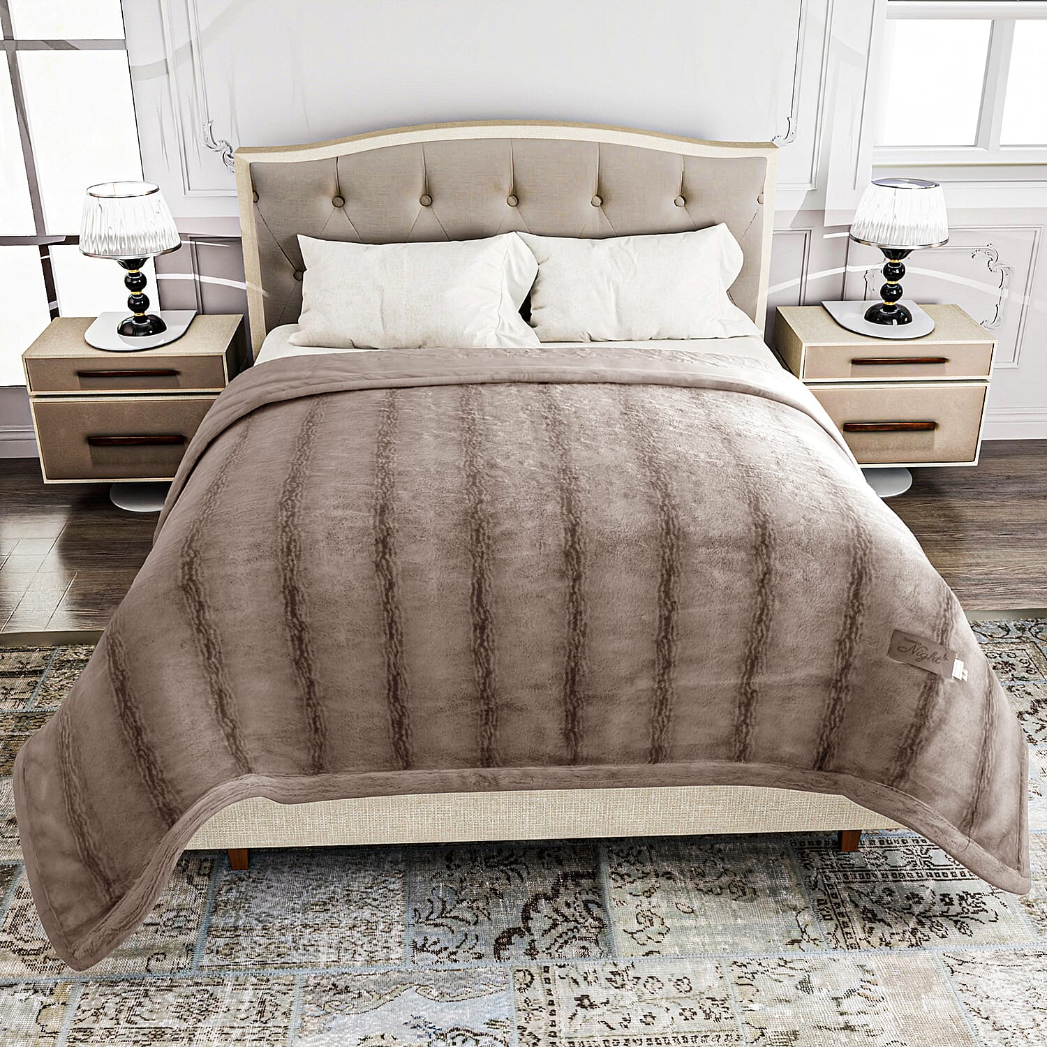 The Most Sumptuous Faux Fur Blanket at TJC  (Size 200x220cm) - Beige
