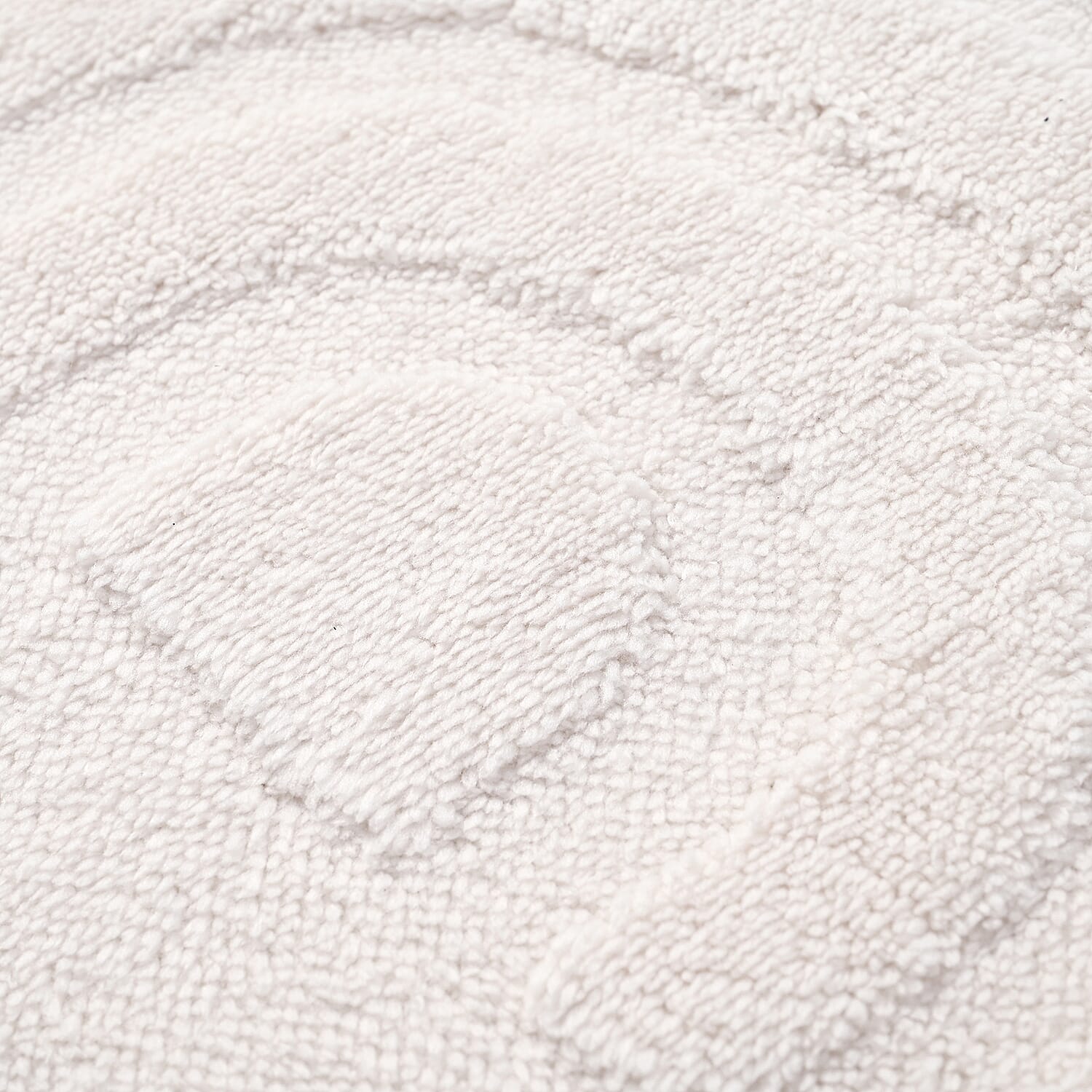 Polyester Patterned Rug and Door Mat (Size 80x1 cm) - Cream & Dark Grey