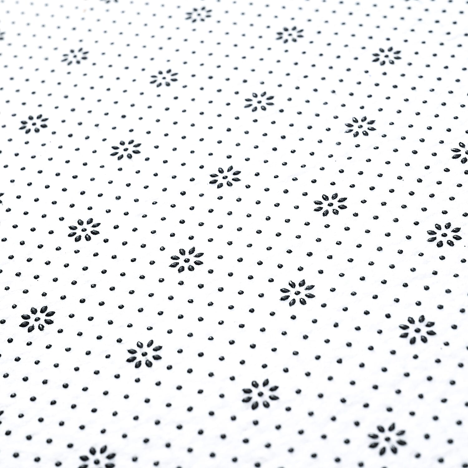 Polyester Patterned Rug and Door Mat (Size 80x1 cm) - Cream & Dark Grey