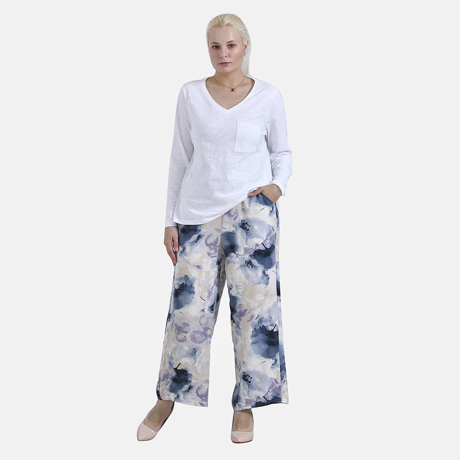 La Marey Printed Wide Leg Pants La Marey Printed Wide Leg Pants