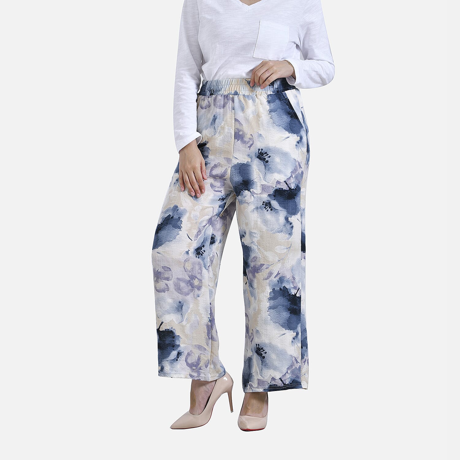 La Marey Printed Wide Leg Pants La Marey Printed Wide Leg Pants