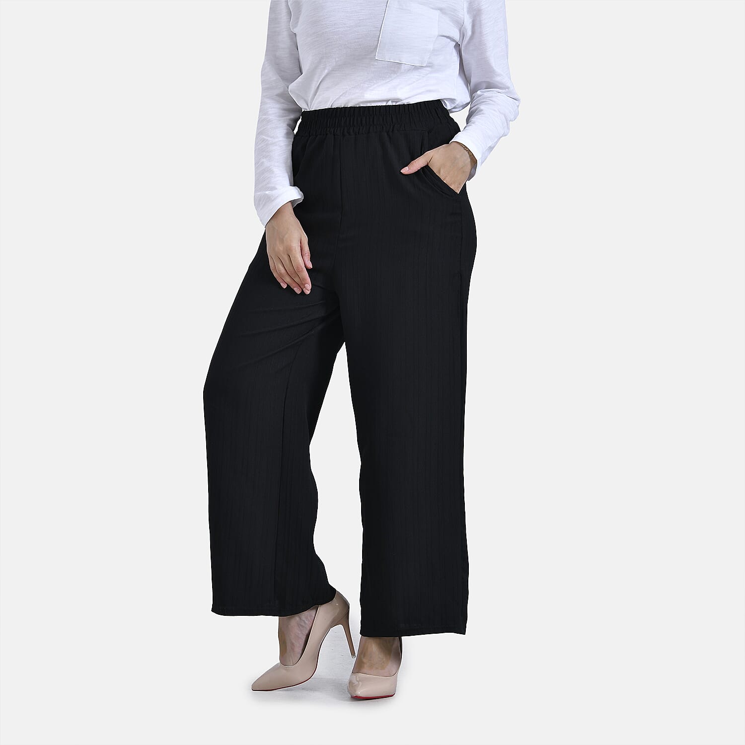 La Marey Printed Wide Leg Pants 