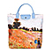 Signare Tapestry Von Gogh  Wheatfield with Cypresses Licensed with The National Gallery Print Foldaway Bag - Light Blue