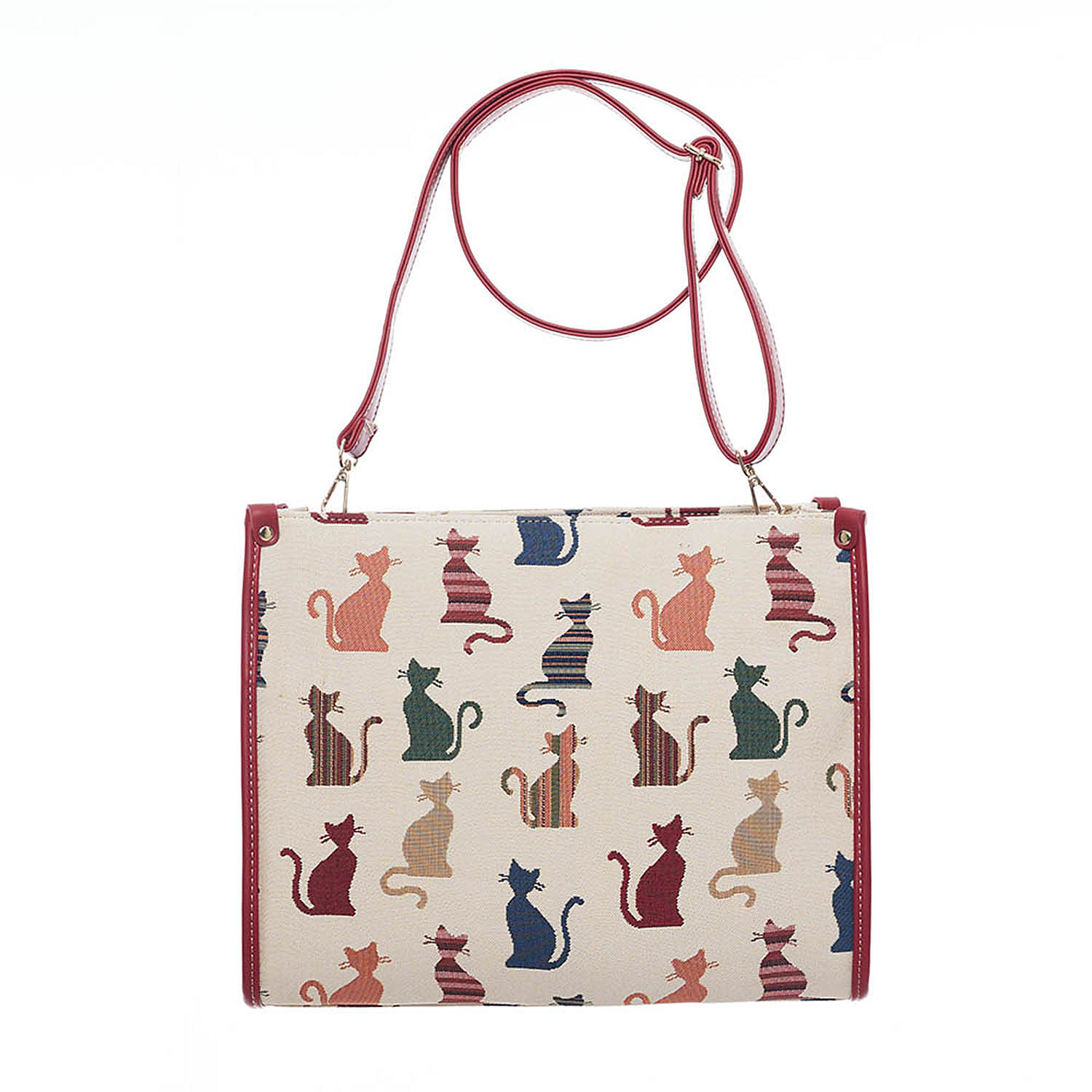Signare Tapestry Leatherette Cheeky Cat City Bag - Red