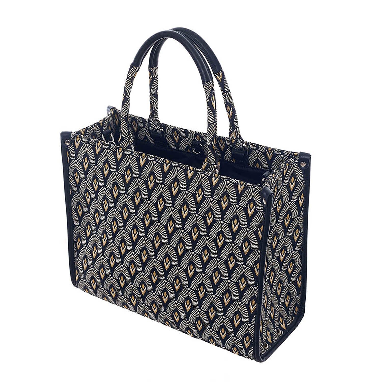 Signare Tapestry Luxor Art Deco Style City Bag - Black