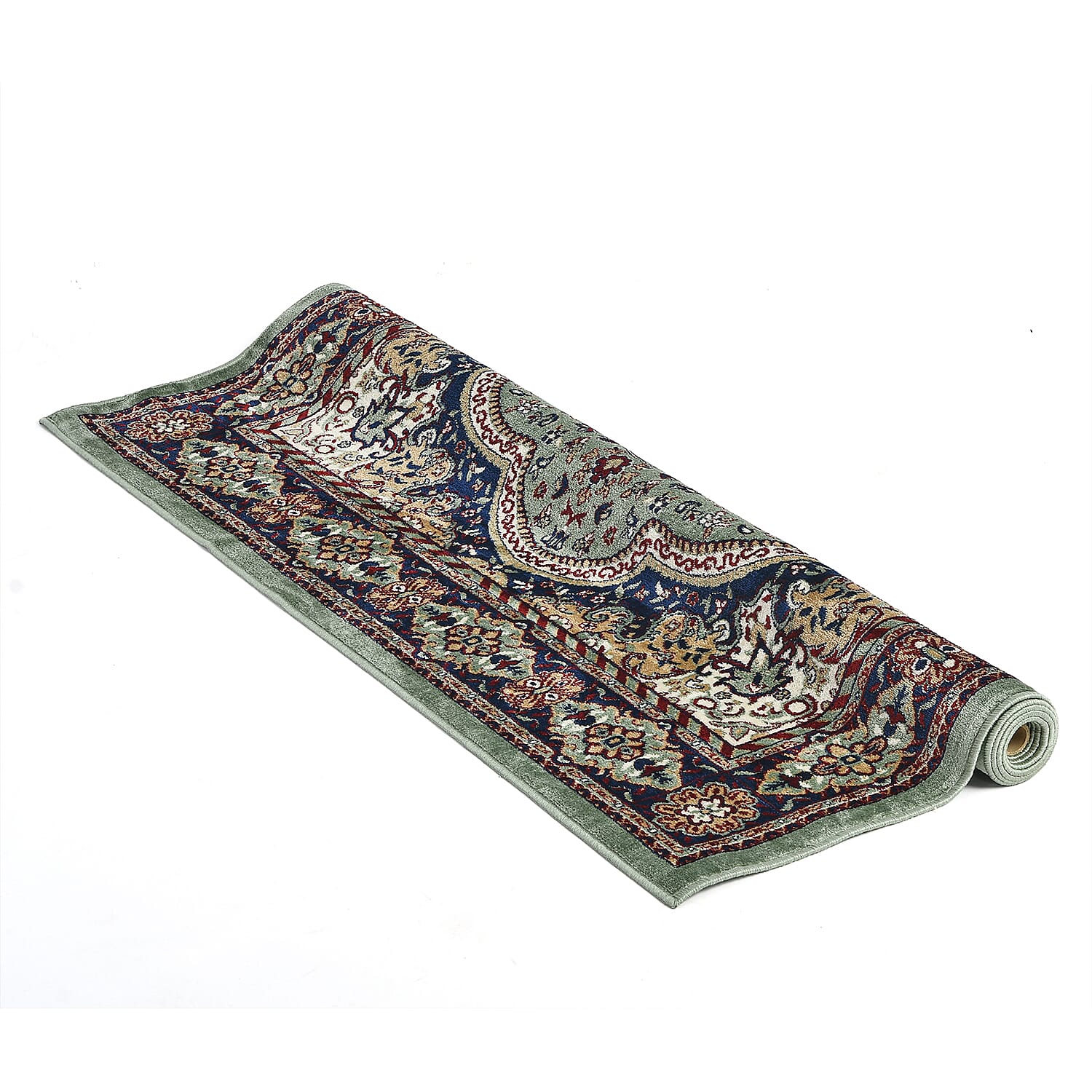 Polyester Printed Rug and Door Mat (Size 120x1 cm) - Mint & Mint