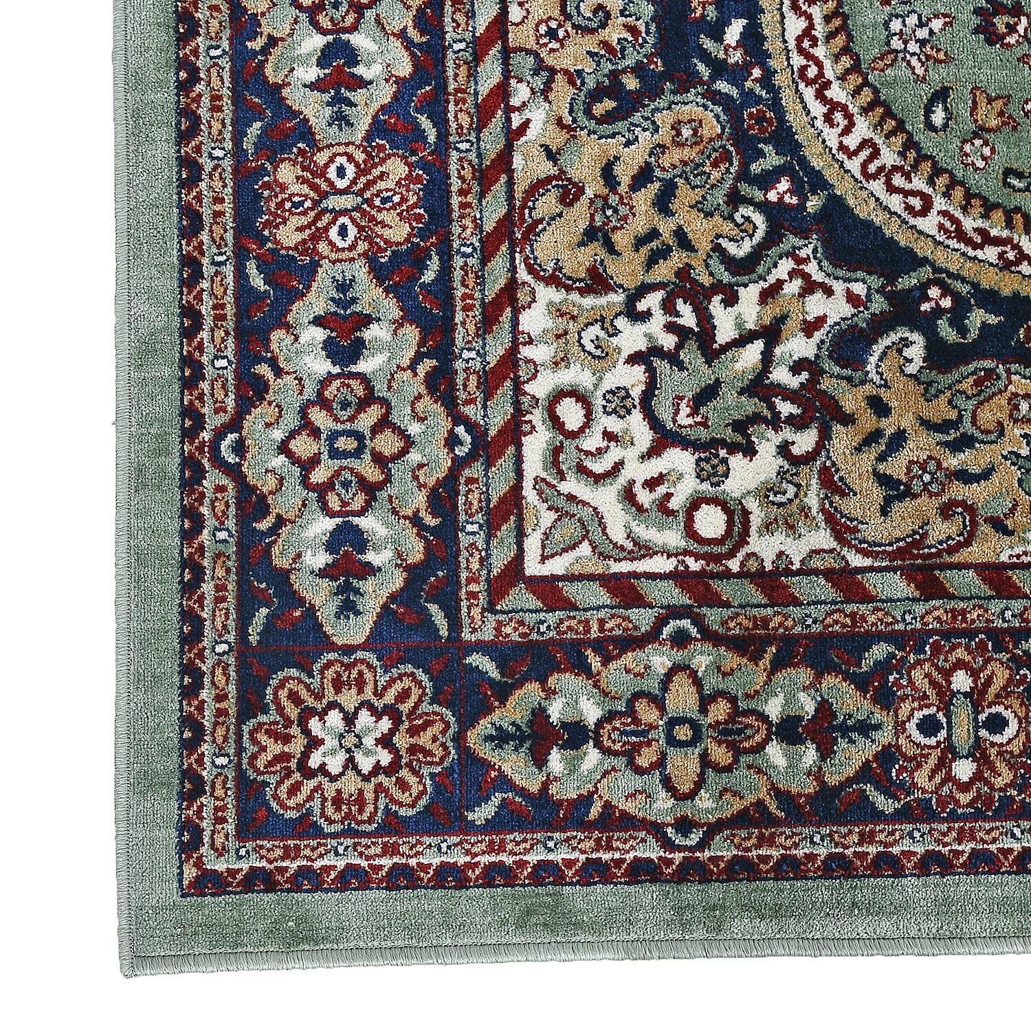 Polyester Printed Rug and Door Mat (Size 120x1 cm) - Mint & Mint