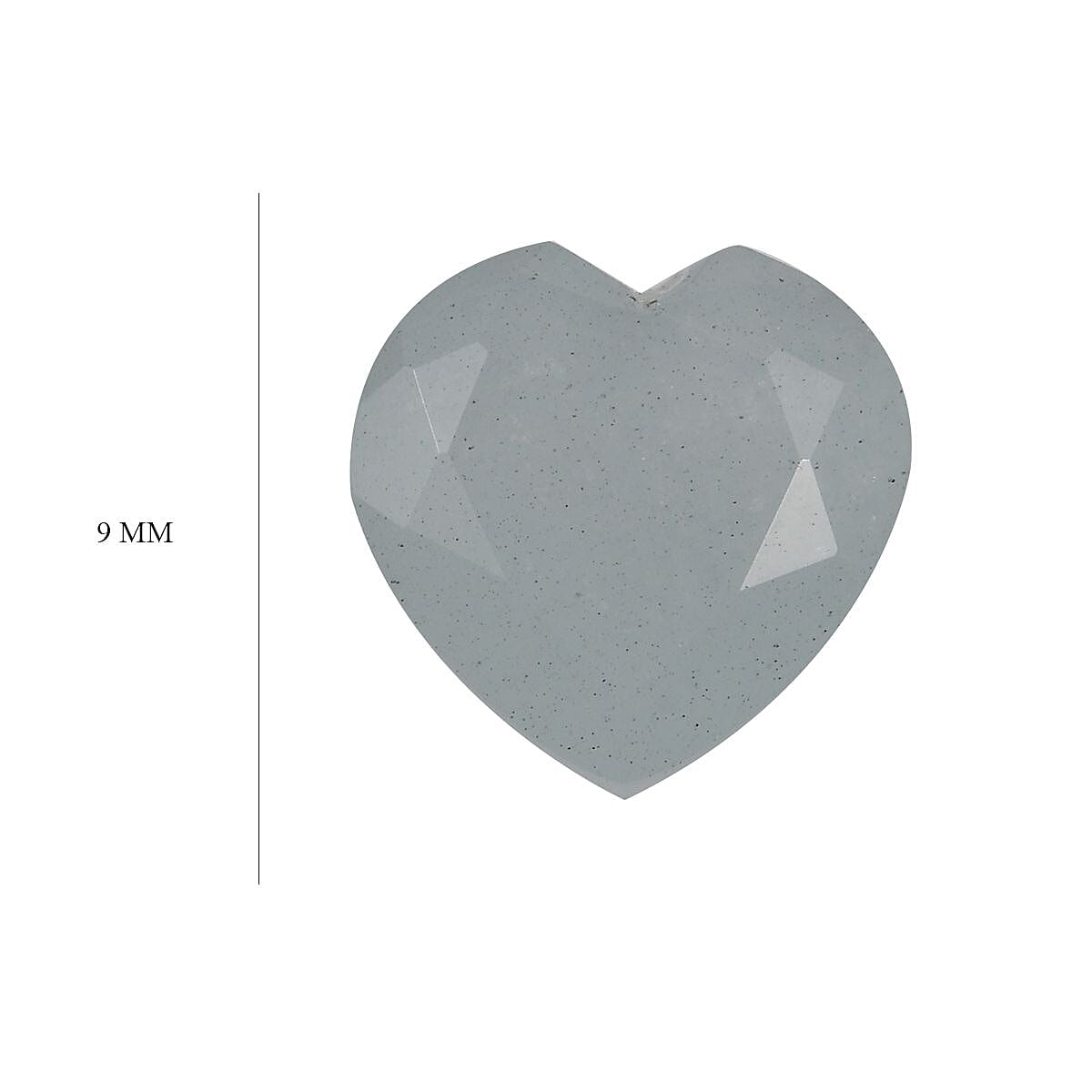 Milky Aquamarine Heart 9 mm