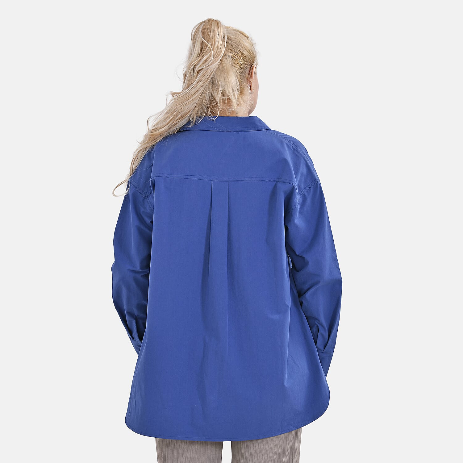 La Marey Pure Cotton Button Down Plain Blouse