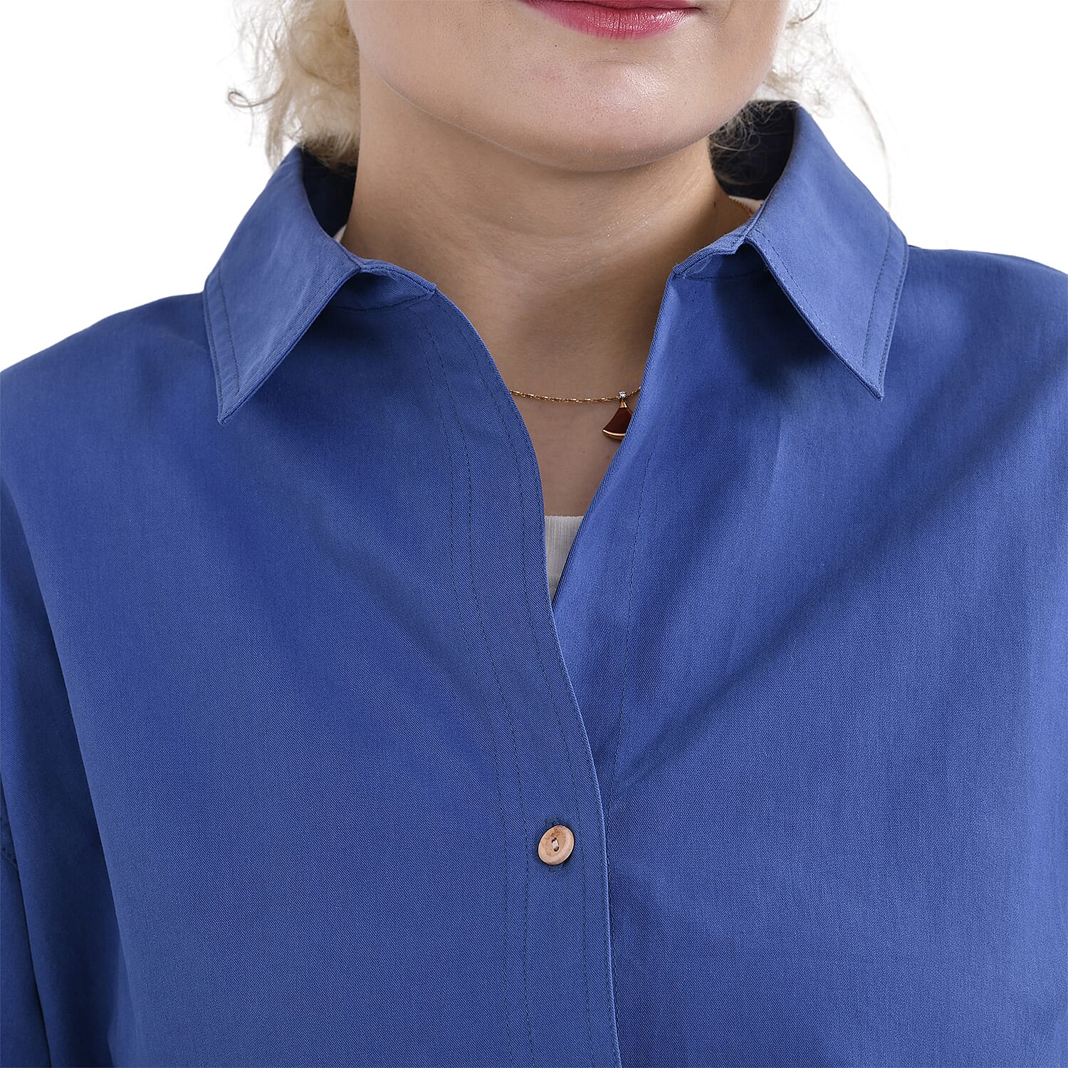 La Marey Pure Cotton Button Down Plain Blouse