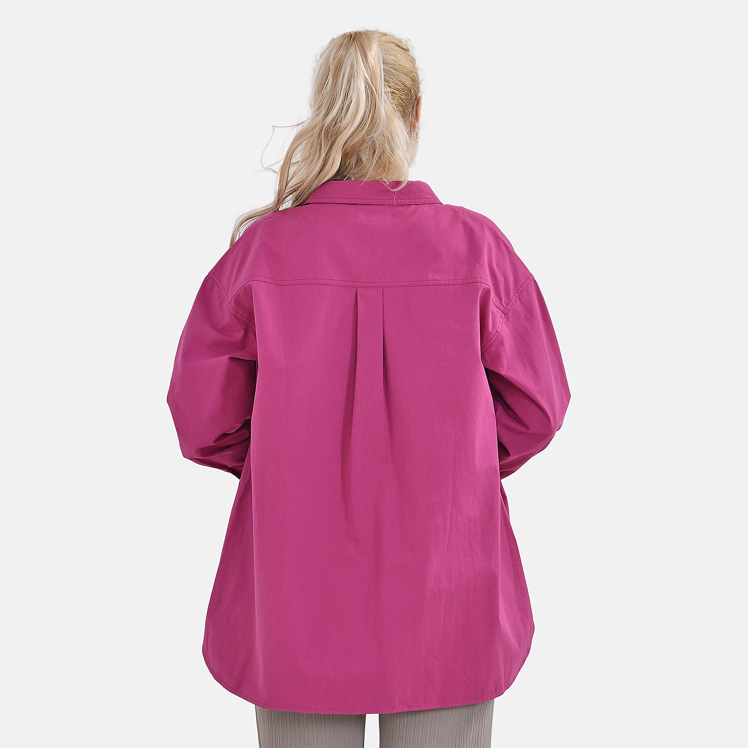 La Marey Pure Cotton Button Down Plain Blouse