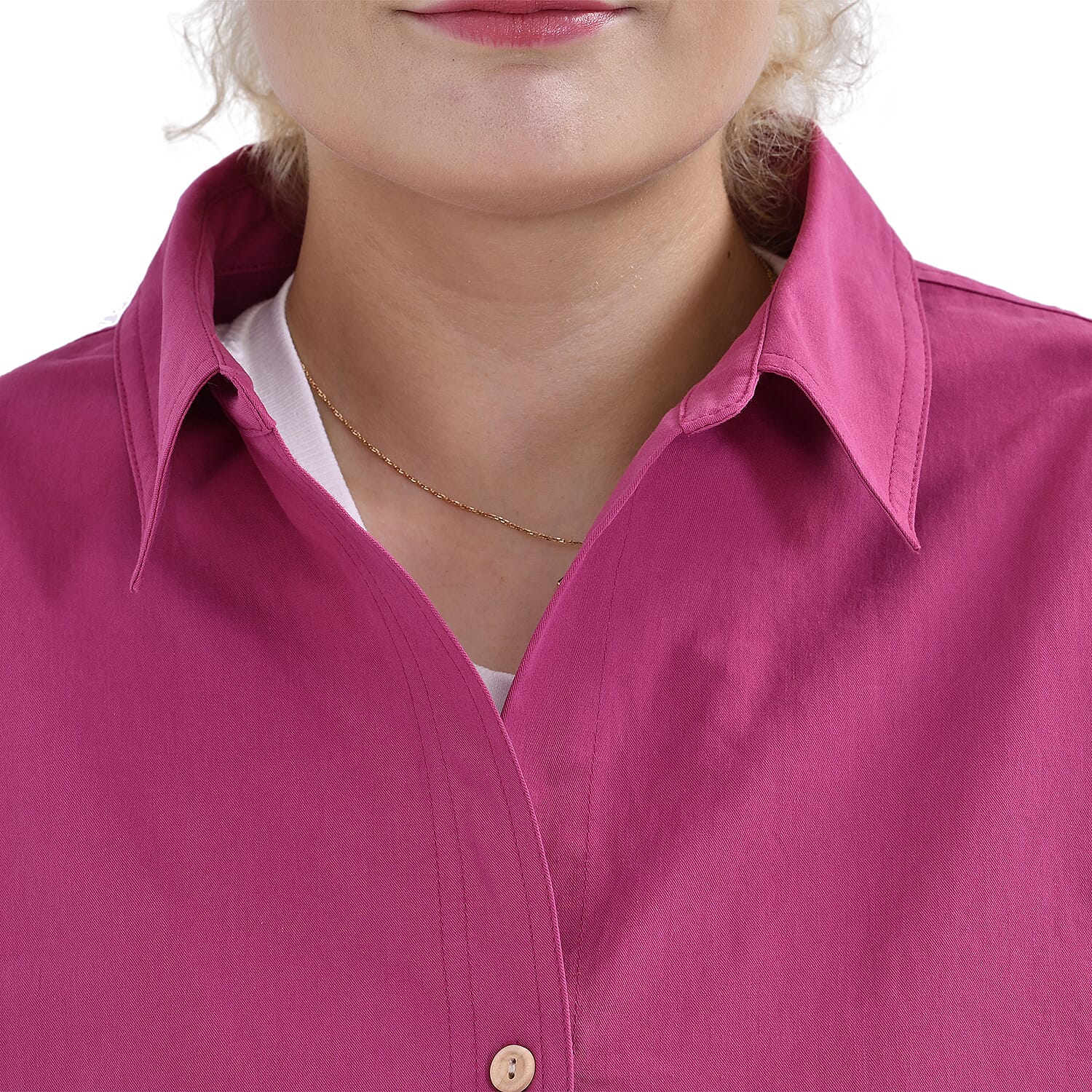 La Marey Pure Cotton Button Down Plain Blouse