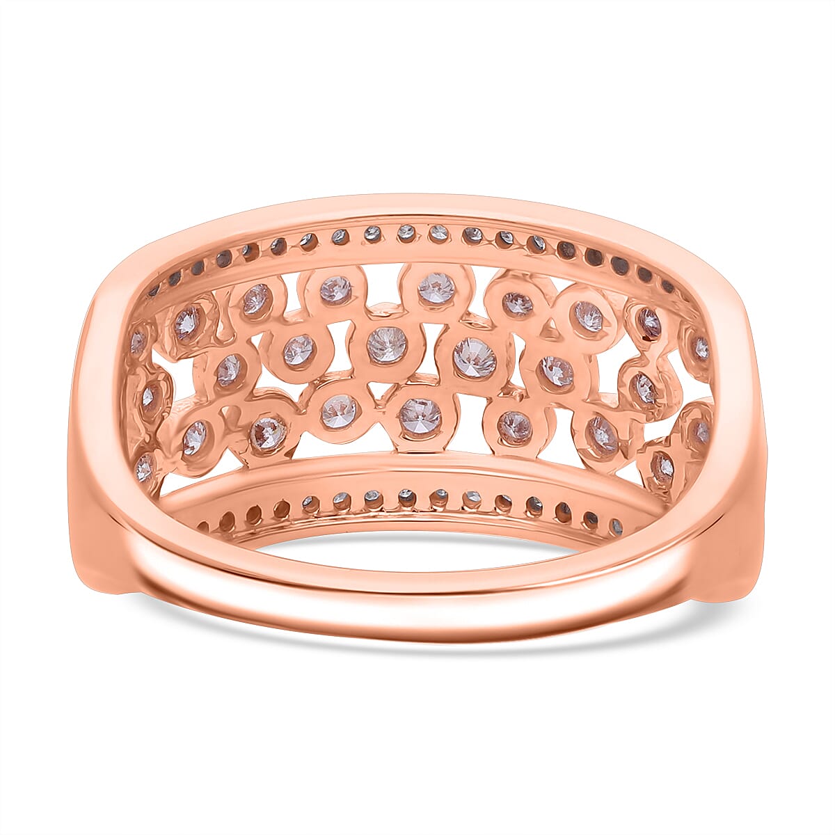 Designer Inspired - 9K Rose Gold SGL Certified Natural Pink Diamond & White Diamond  Bubble Ring