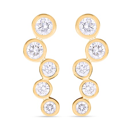 Luxuriant Diamond - 9K Yellow Gold SGL Certified Lab Grown Diamond (VS-E-F) Bubble Earrings 1.15 Ct Gold Wt 2.15 Gms