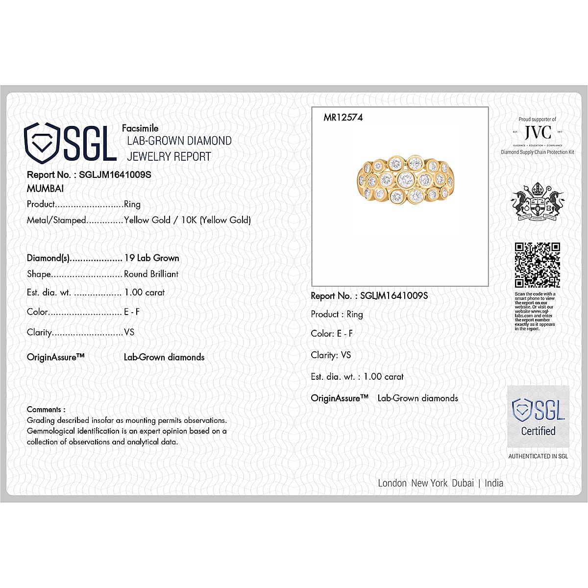 Luxuriant Diamond - 10K Yellow Gold SGL Certified Zambian Emerald & Lab Grown Diamond (VS-SI) Bubble Ring 1.10 Ct. Luxuriant Diamond - 10K Yellow Gold SGL Certified Zambian Emerald & Lab Grown Diamond (VS-SI) Bubble Ring 1.10 Ct.