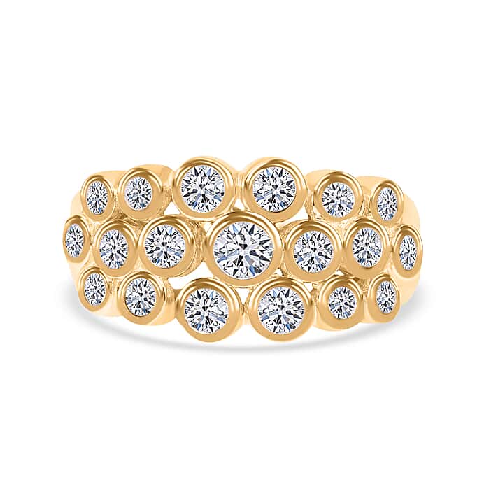 LUXURIANT 1 Ct. Lab Grown Diamond Bubble Ring in 9K Yellow Gold, SGL Certified