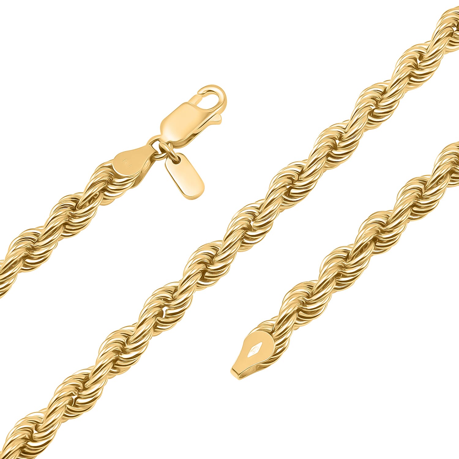 Hatton Garden Closeout  - 9K Yellow Gold Broad Rope Necklace (Size - 20),  Gold Wt. 17.55 Gms