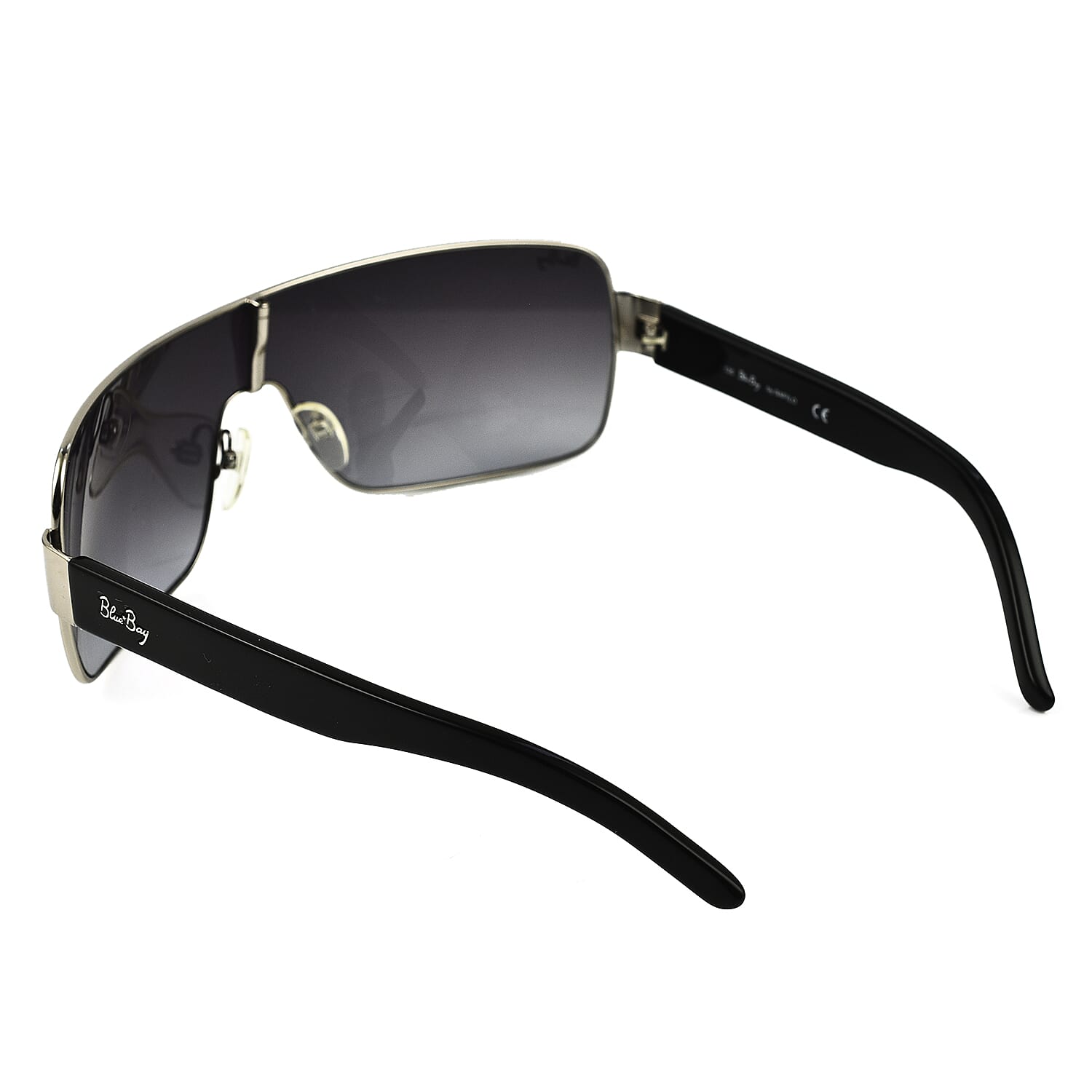 BLUEBAY Unisex Metal Sheild Sunglasses - Silver & Black