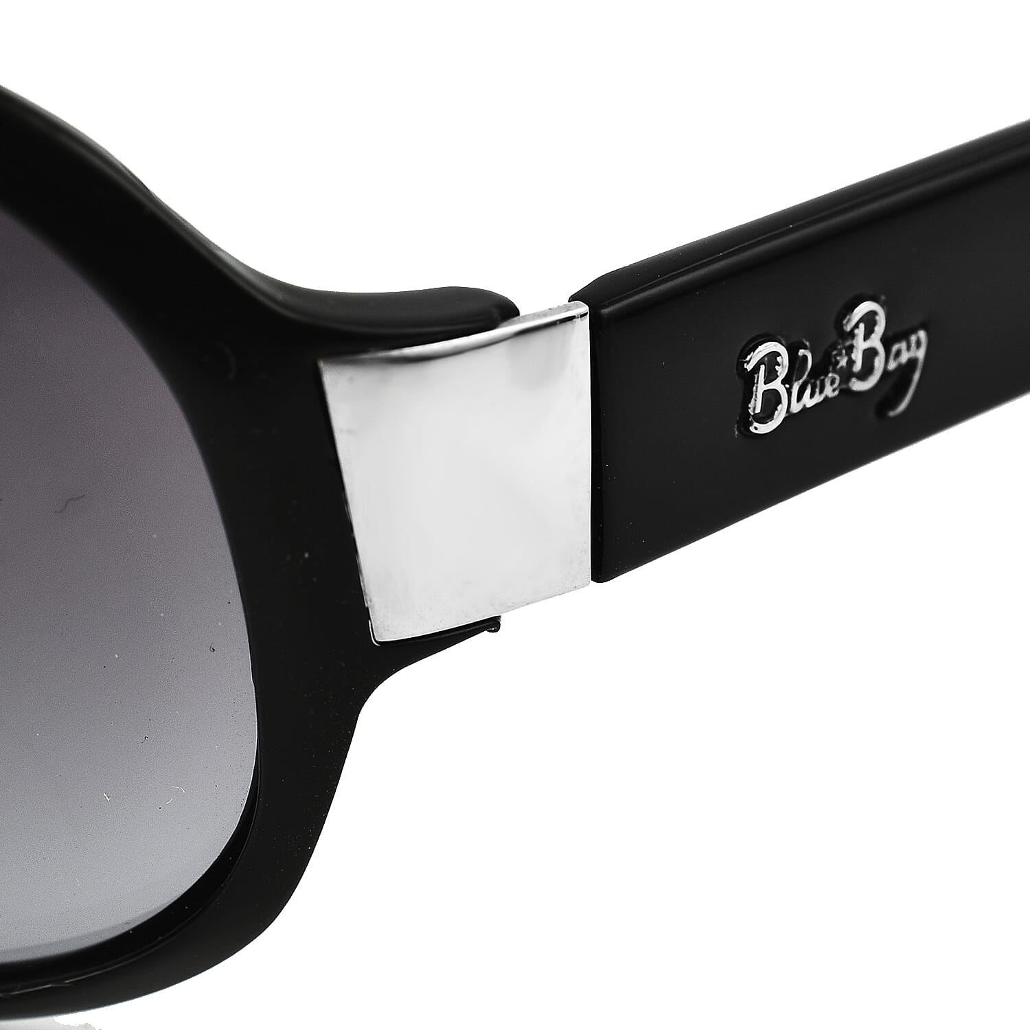 BLUEBAY Unisex Rectangular Sunglasses - Black and Silver