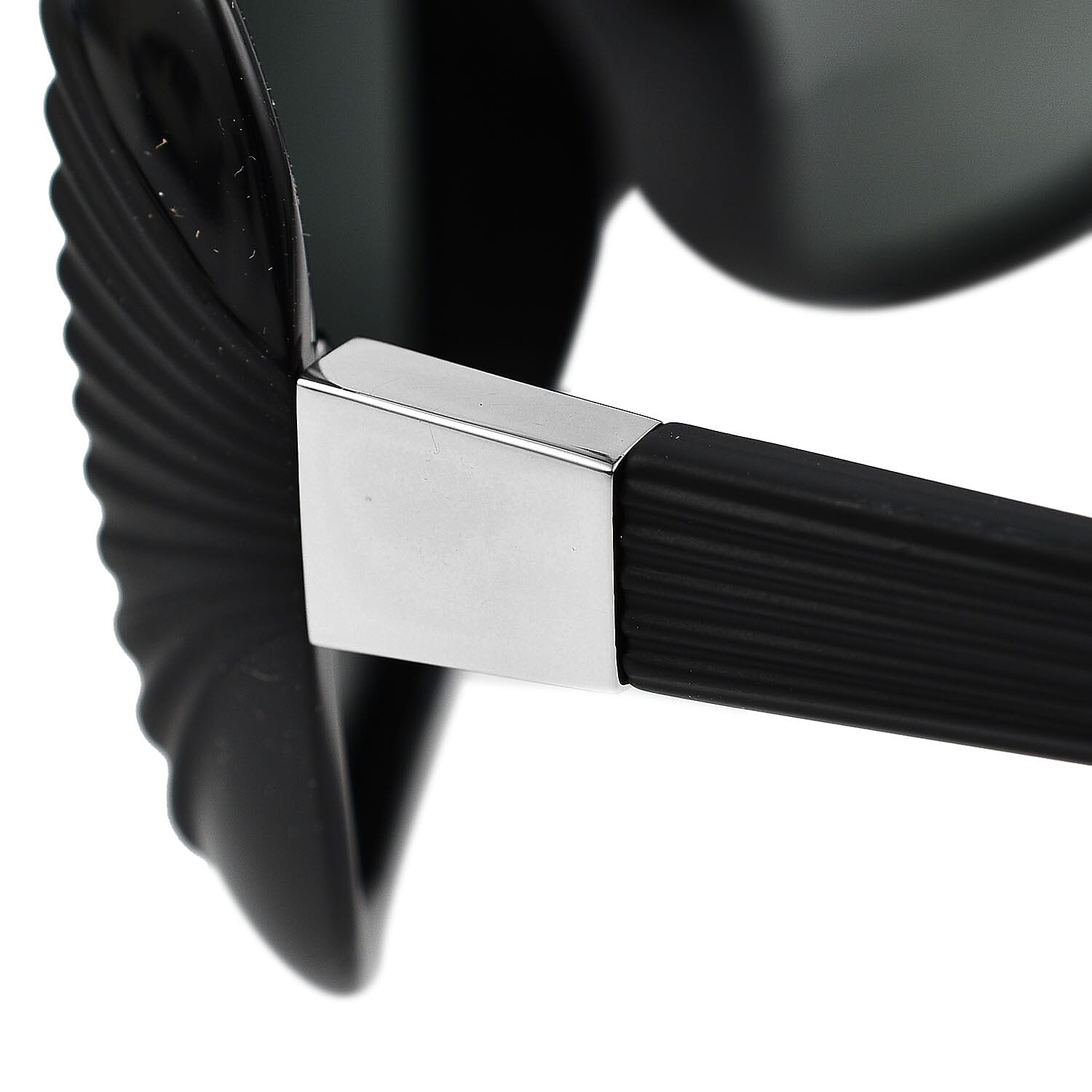 HIS Square POLARIZED Sunglasses with Metal Decor on Temples - Black - Unisex