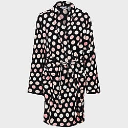 Women's Polka Print Fleece Robe
