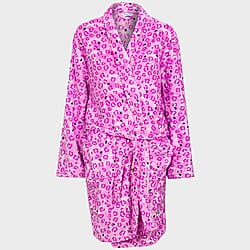 Women's Leopard Print Fleece Robe