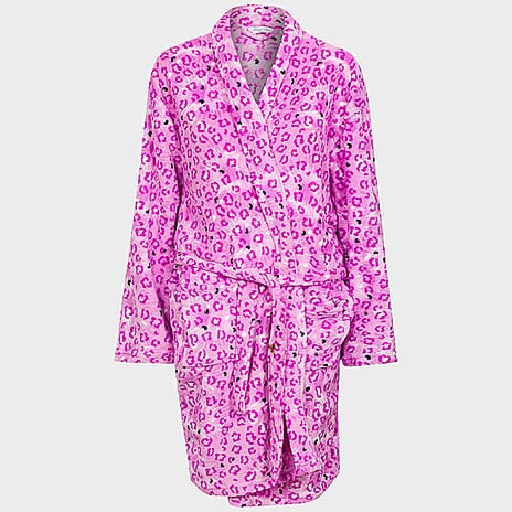 Diana Printed Dressing Gown (One Size, upto 18) - Purple