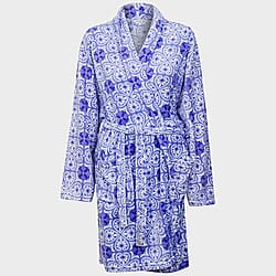 Womens Printed Full Sleeve Nightgown - Grey