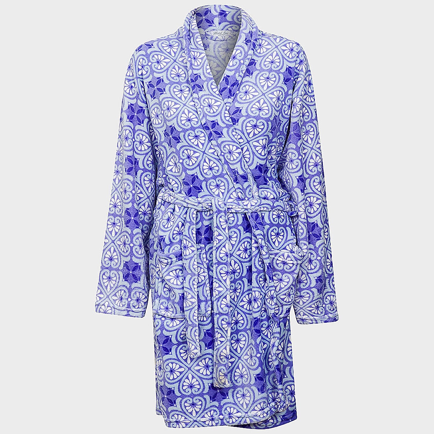 Printed Plush Dressing Gown (One Size) - Lavender