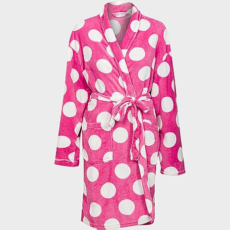 Plush Dressing Gown (One Size) - Pink