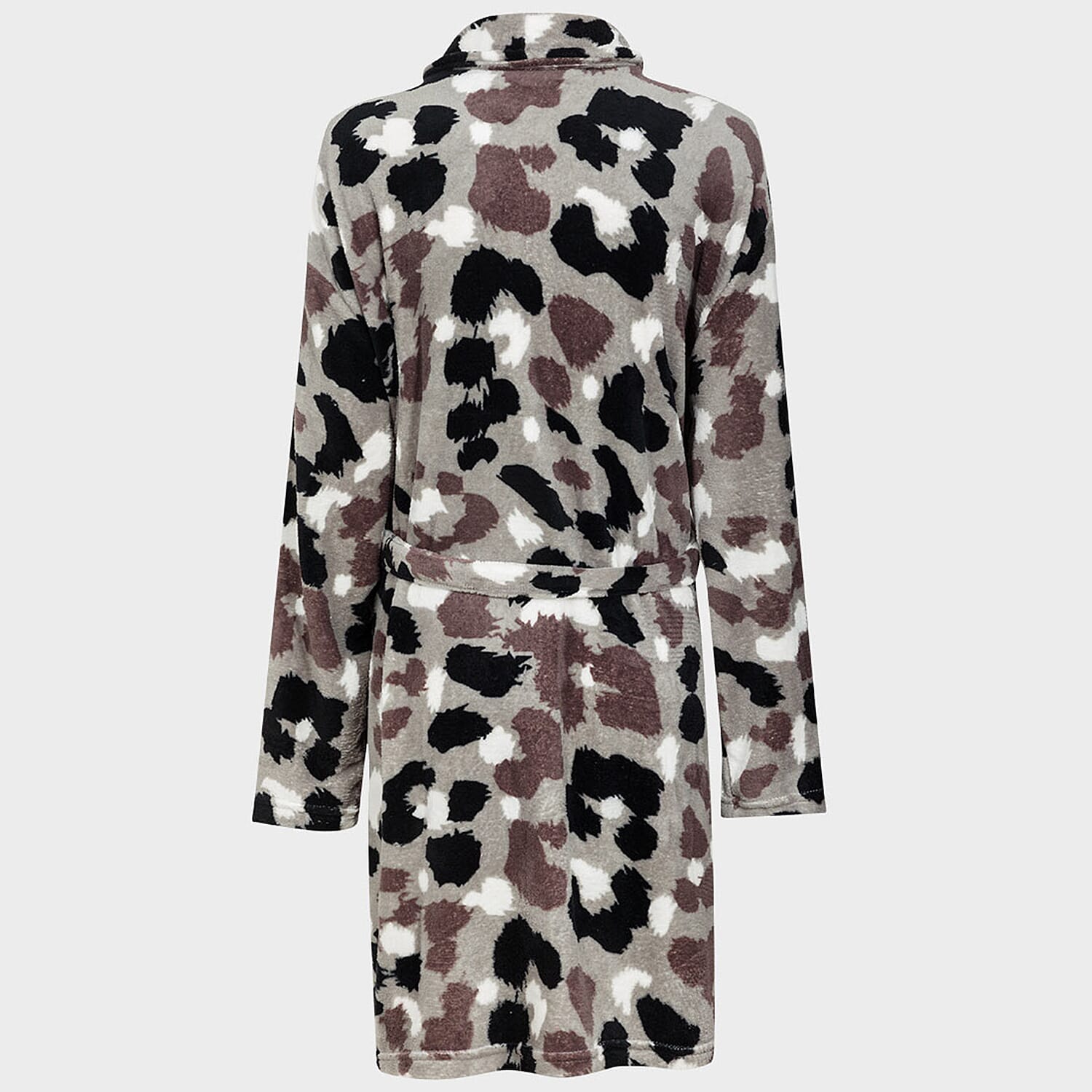 Snuggle Fleece Plush Dressing Gown (One Size) - Grey