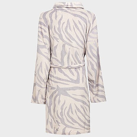Diana Printed Dressing Gown (One Size, upto 18) - Light Grey