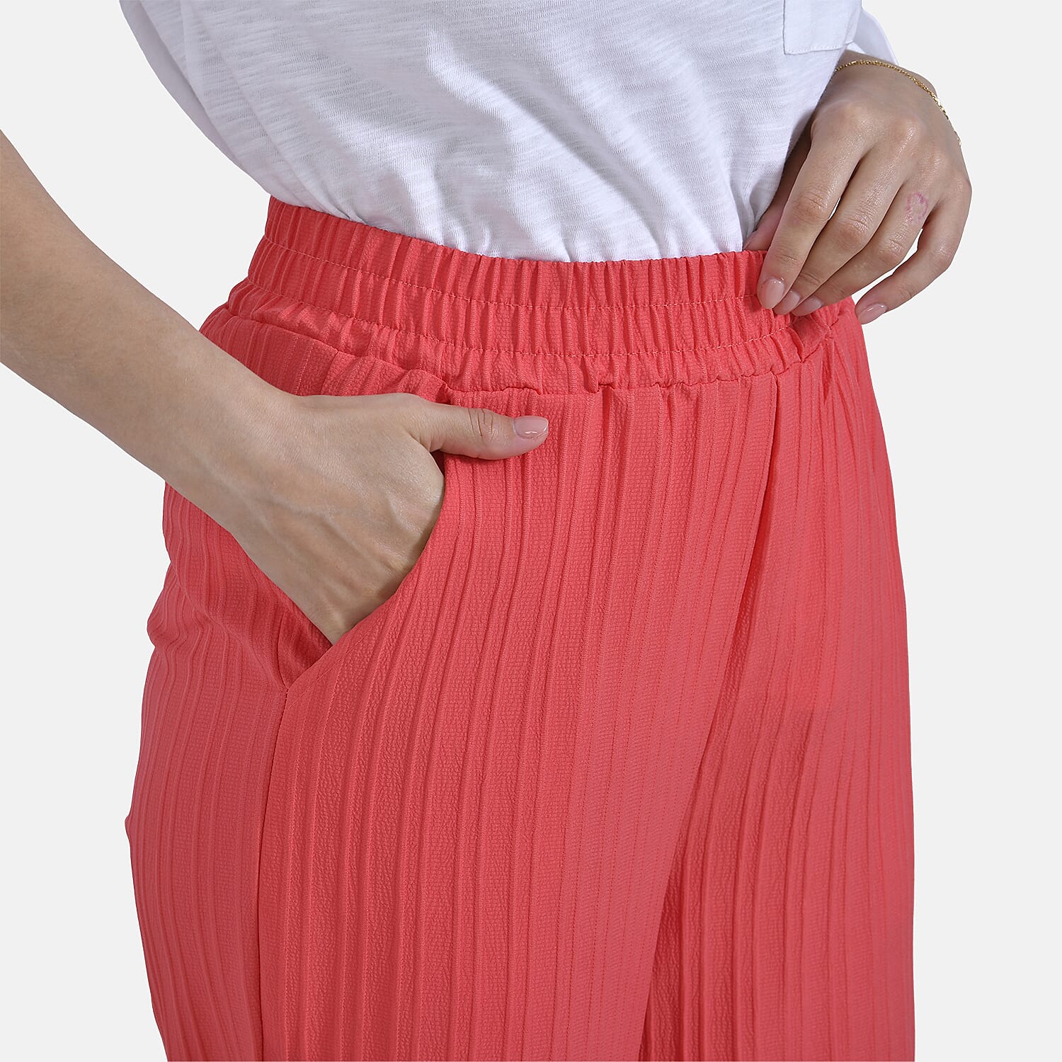 La Marey Womens High Waist Flowy Wide Leg Trousers with Vertical Pleats La Marey Womens High Waist Flowy Wide Leg Trousers with Vertical Pleats