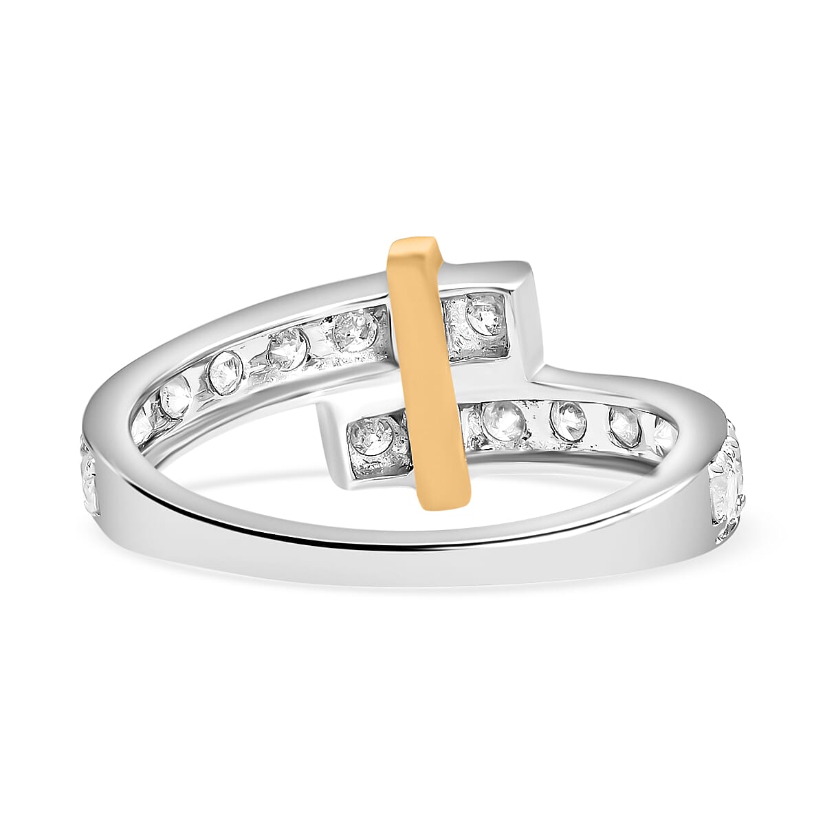 Designer Inspired - 9K White & Yellow Gold Natural Diamond Ring 1.0 Ct