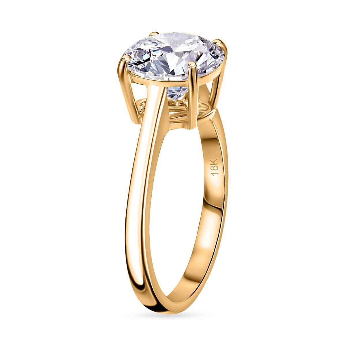 Luxuriant 18K Yellow Gold IGI Certified Lab Grown Diamond (VS-F) Solitaire Ring 3.01 Ct.
