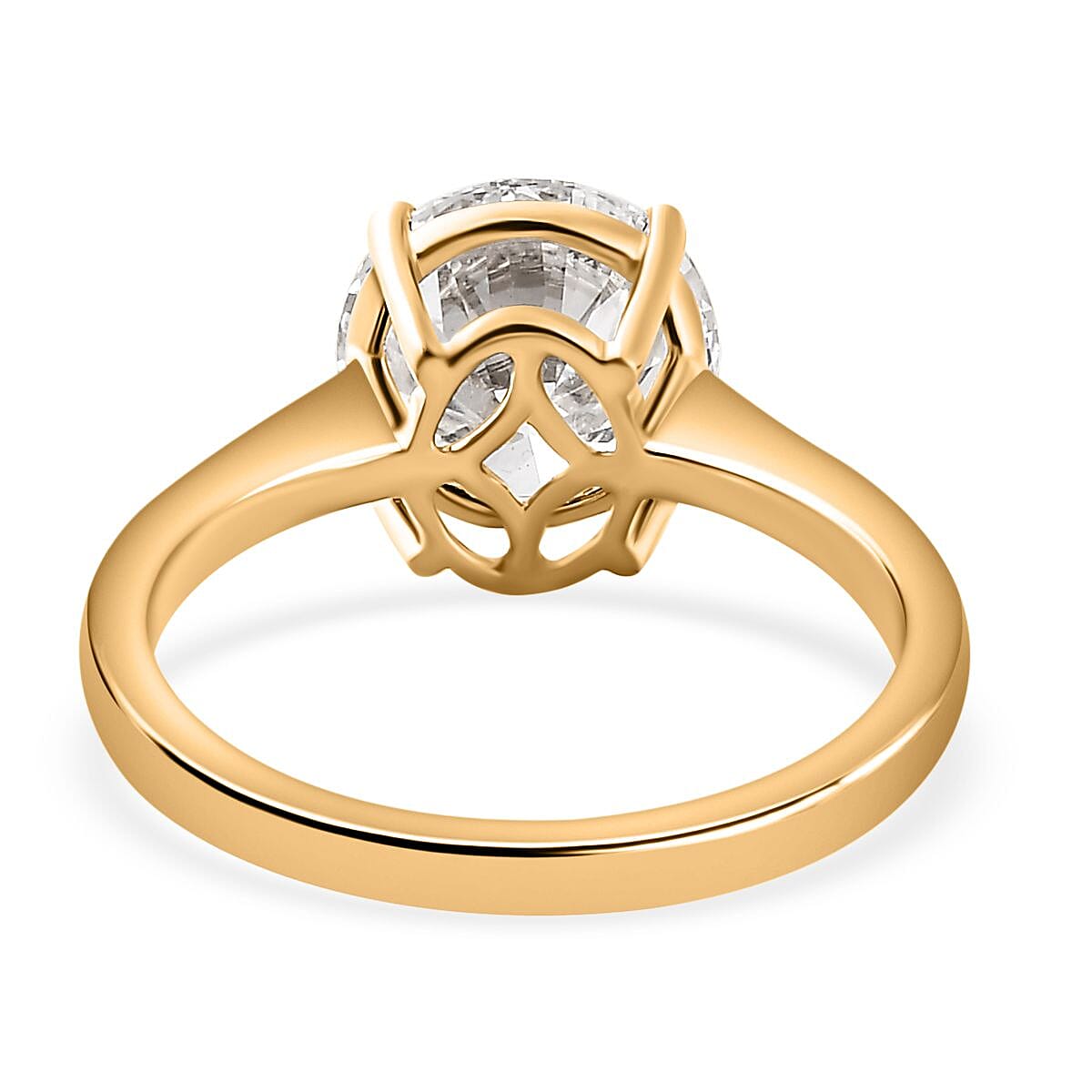 Luxuriant 18K Yellow Gold IGI Certified Lab Grown Diamond (VS-F) Solitaire Ring 3.01 Ct.
