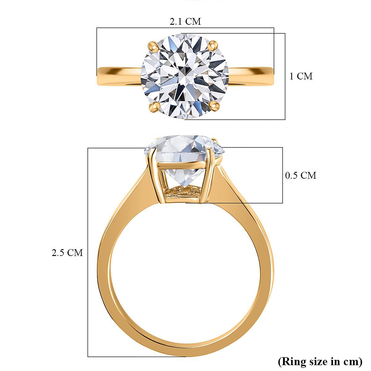 Luxuriant 18K Yellow Gold IGI Certified Lab Grown Diamond (VS-EF) Solitaire Ring 3.00 Ct.