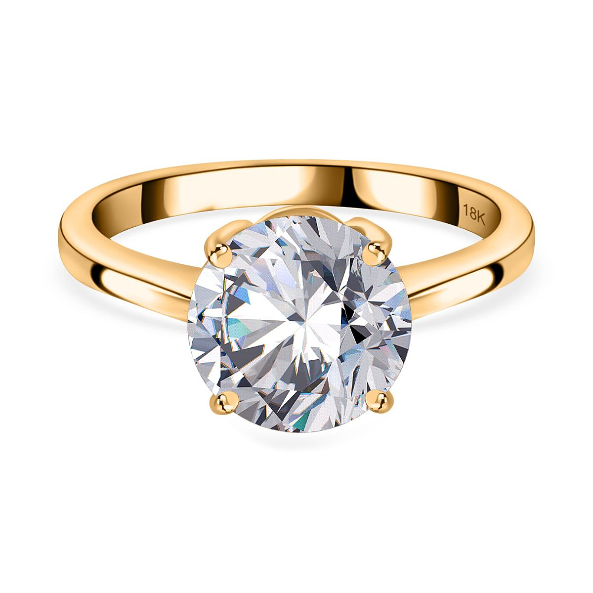 First Time Ever - 18K Yellow Gold IGI Certified Lab Grown Diamond (EF-VS) Solitaire Ring 3.02 Ct.