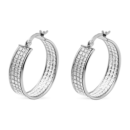 Limited Stock- Sterling Silver Stardust Hoop Earrings With Clasp