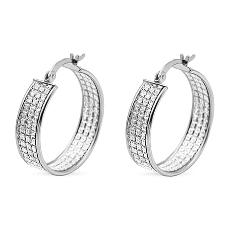 Limited Stock - Sterling Silver Stardust Hoop Earrings with Clasp