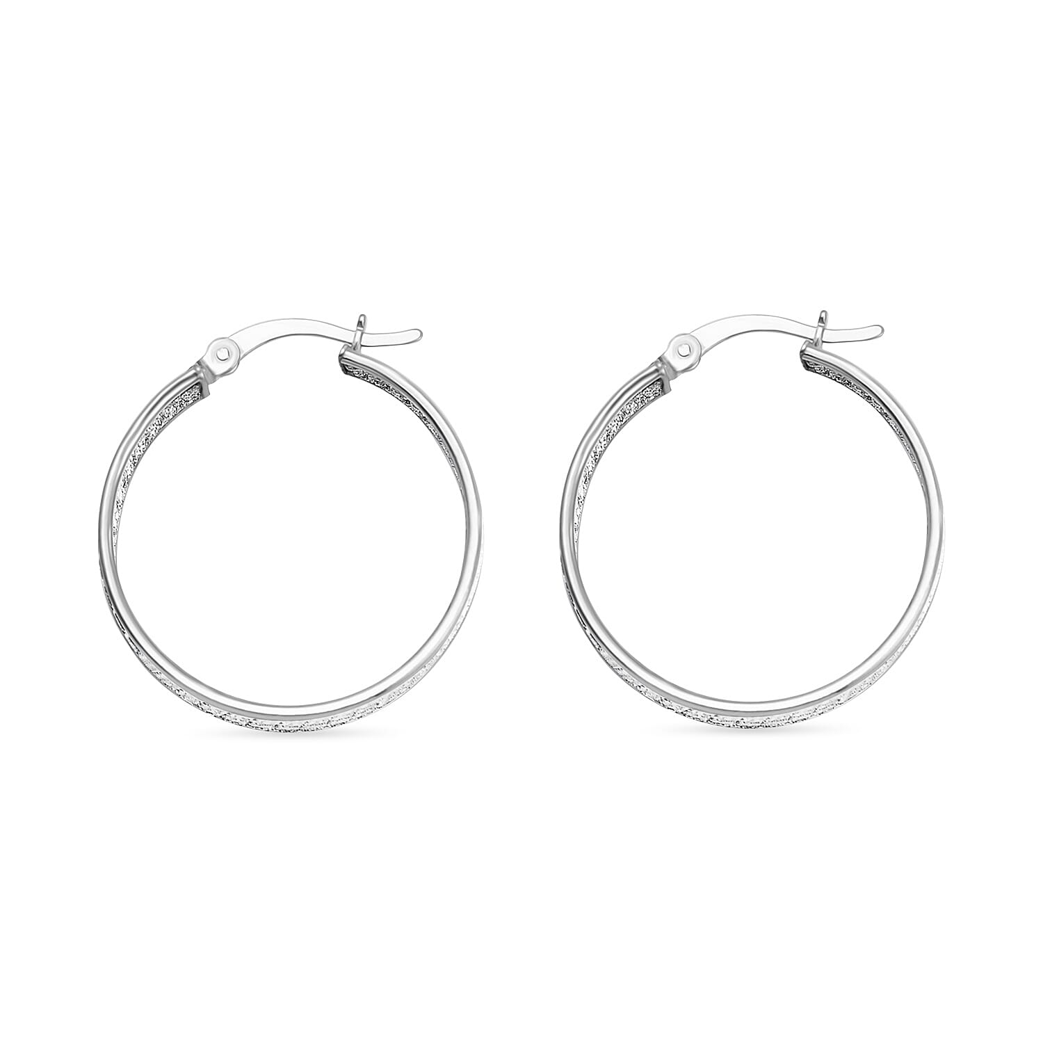 Limited Stock - Sterling Silver Stardust Hoop Earrings with Clasp