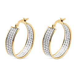 Limited Stock - Sterling Silver Stardust Hoop Earrings with Clasp