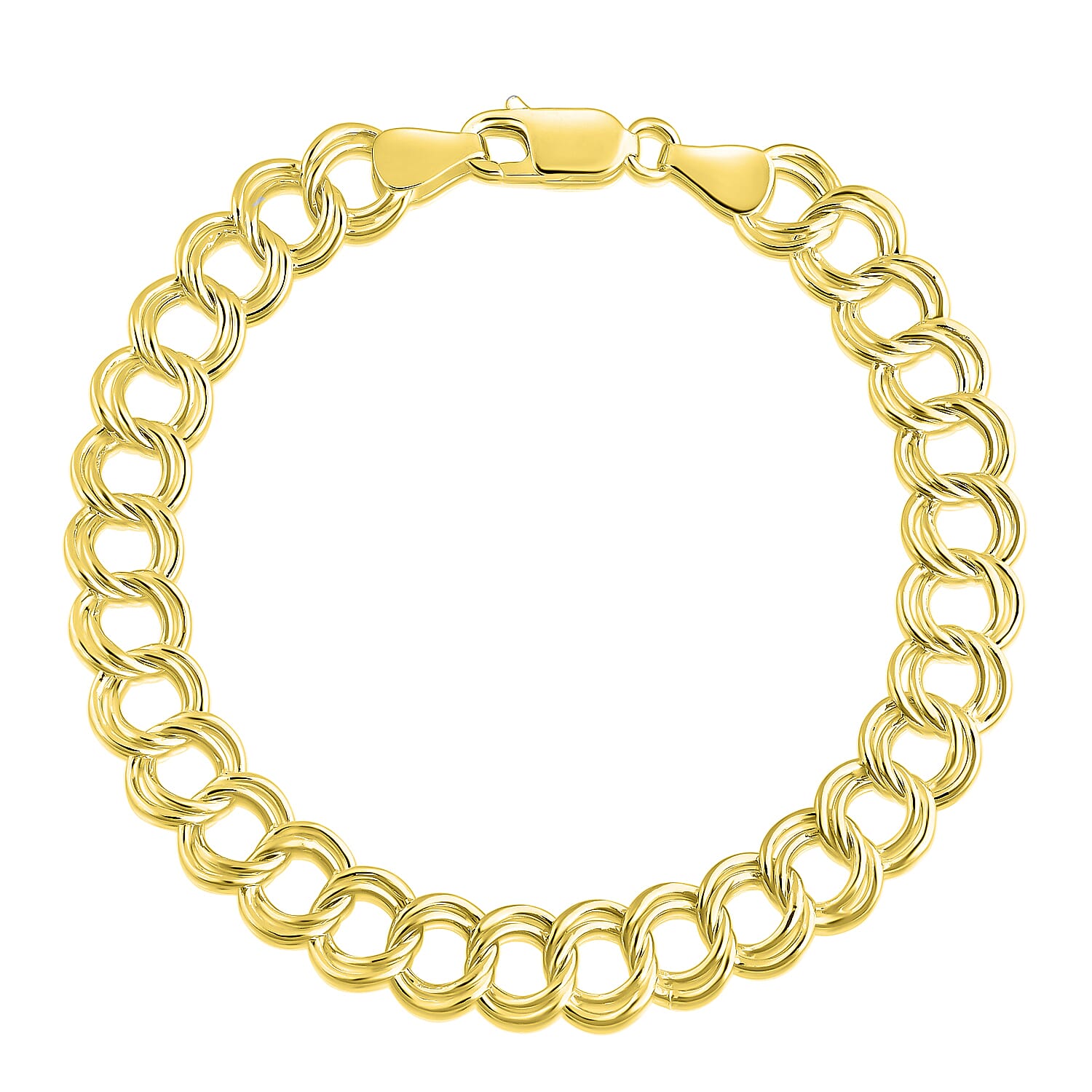 Mega Close Out Deal- Yellow Gold Overlay Sterling Silver Link Bracelet (Size - 7.5)